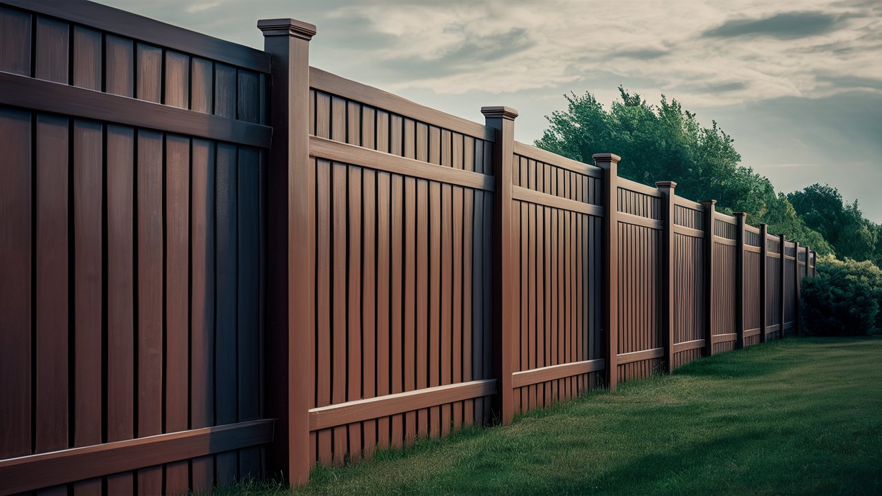Vinyl privacy fence brown