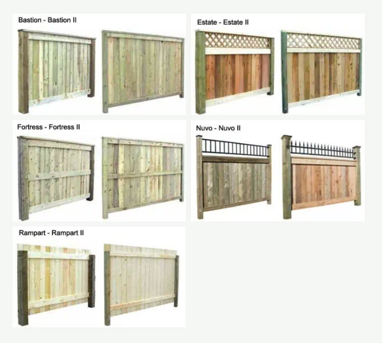 Wood fence styles